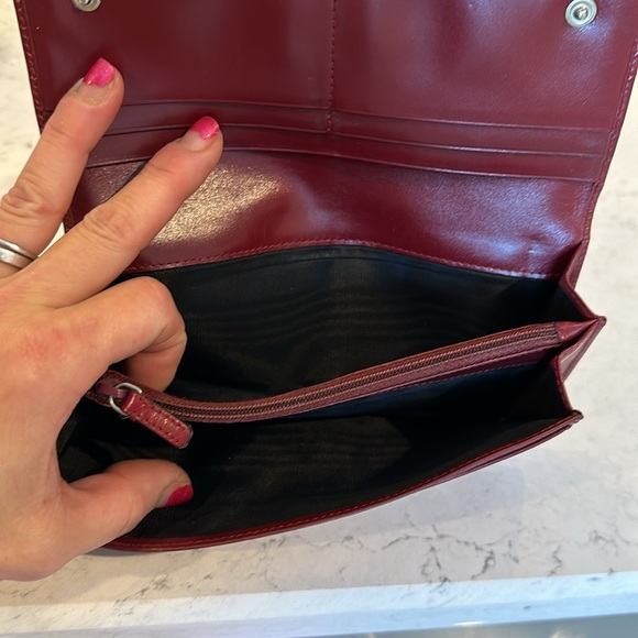 Prada maroon leather continental wallet - Picture 6 of 7